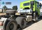 Le camion LHD de tracteur de tête de dessin de HOWO choisissent la couleur verte de roues de la cabine 10 de couchette