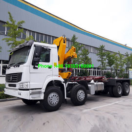 grue montée par camion de Sinotruk Howo7 de boîte de cargaison de 10T 6500mm